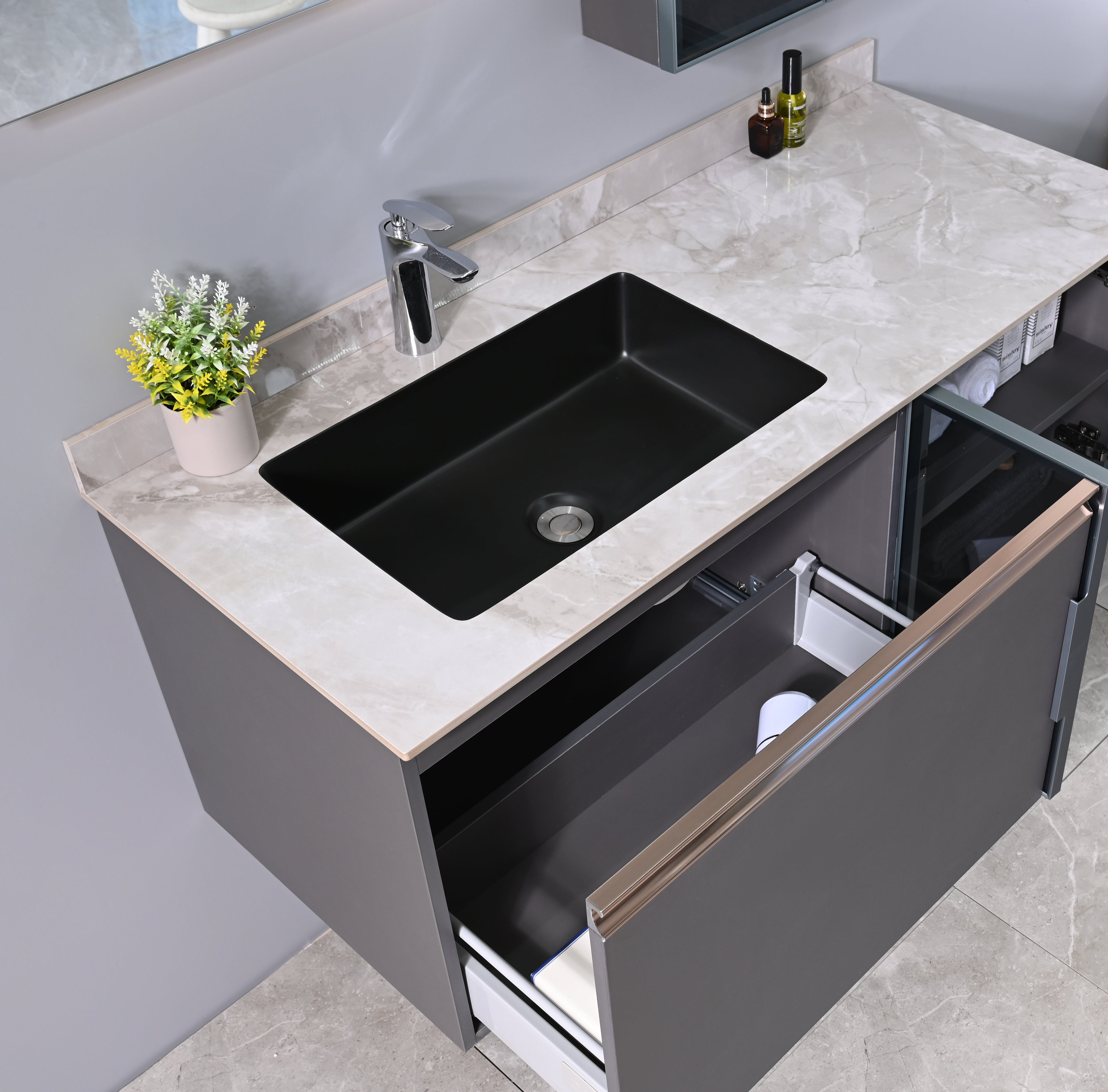 Vanité-Lavabo Eleganza 48" Gris